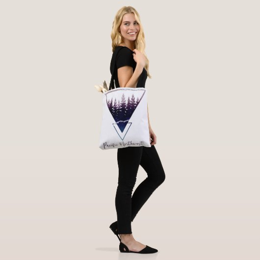 Pacific Northwest Pine Tree Silhouette Tote Bag (Op model)
