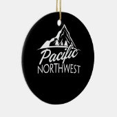 Pacific Northwest PNW Outdoor Trees Mountain Keramisch Ornament (Rechts)