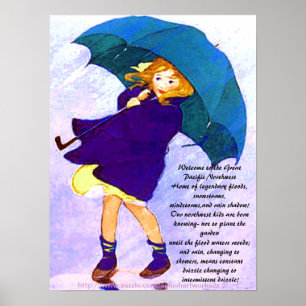 " Pacific Northwest Rain Shadow Girl " Poster