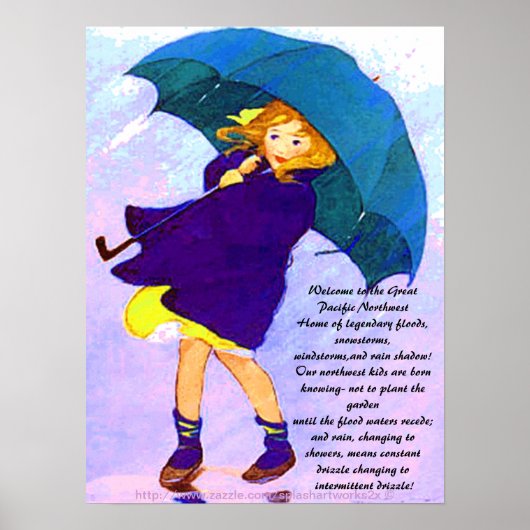 " Pacific Northwest Rain Shadow Girl " Poster (Voorkant)