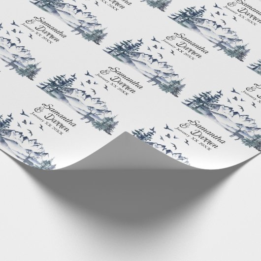 Pacific Northwest Rocky Mountains Bruiloft Cadeaupapier (Hoek)