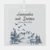 Pacific Northwest Rocky Mountains Bruiloft Glas Ornament (Voorkant)