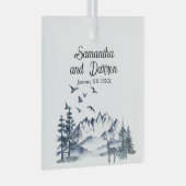 Pacific Northwest Rocky Mountains Bruiloft Glas Ornament (Voorkant Rechts)