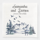 Pacific Northwest Rocky Mountains Bruiloft Servet (Voorkant)