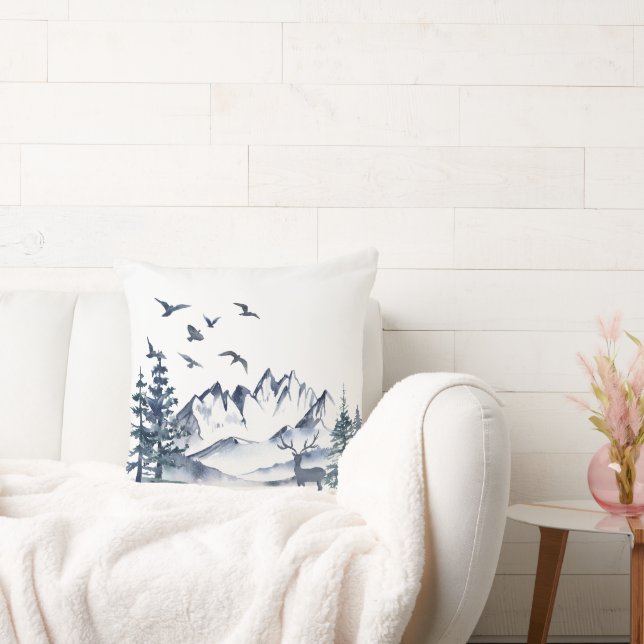 Pacific Northwest Rocky Mountains en Herten Kussen (Bank)