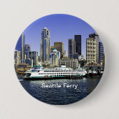 Pacific Northwest Seattle Veerboot & Gebouwen Ronde Button 7,6 Cm (Voorkant)
