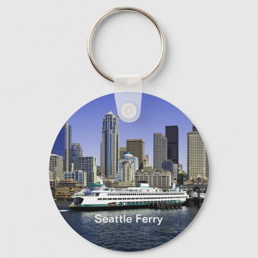 Pacific Northwest Seattle Veerboot & Gebouwen Sleutelhanger (Voorkant)