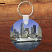 Pacific Northwest Seattle Veerboot & Gebouwen Sleutelhanger (Achterkant)