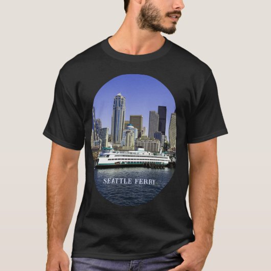 Pacific Northwest Seattle Veerboot & Gebouwen Unis T-shirt (Voorkant)