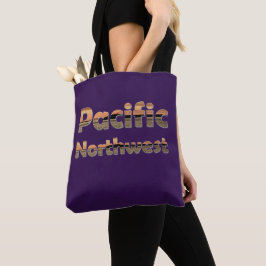 Pacific Northwest Tekst met San Juan Zonsondergang Tote Bag