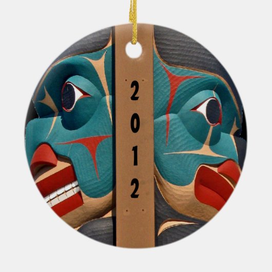 Pacific Northwest Totem Art Design Ornament (Achterkant)