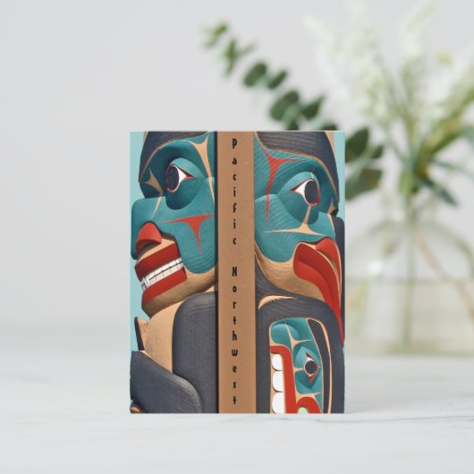 Pacific Northwest Totem Briefkaart (Staand voorkant)