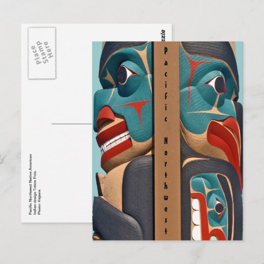Pacific Northwest Totem Briefkaart (Voorkant / Achterkant)