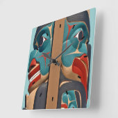 Pacific Northwest Totem Design Wall klok (Hoek)