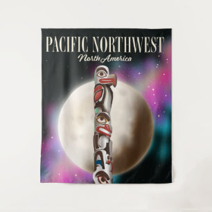 Pacific Northwest Totempaal Reisposter T-Shirt Wandkleed