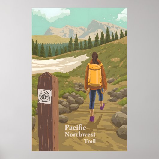 Pacific Northwest Trail Reisposter Poster (Voorkant)