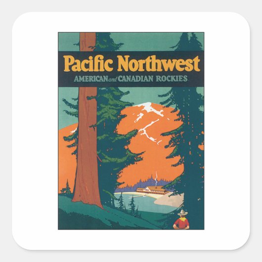 Pacific Northwest Vierkante Sticker (Voorkant)