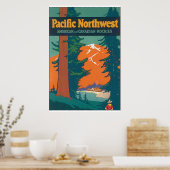 Pacific Northwest Vintage Travel Poster Artwork (Keuken)