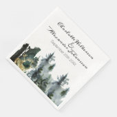 Pacific Northwest Waterverf Forest en Deer Servet (Hoek)