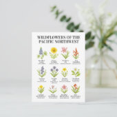 Pacific Northwest Wildflowers - Waterverf stijl Briefkaart (Staand voorkant)
