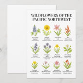 Pacific Northwest Wildflowers - Waterverf stijl Kaart (Voorkant / Achterkant)