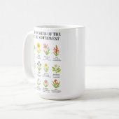 Pacific Northwest Wildflowers - Waterverf stijl Koffiemok (Voorkant links)