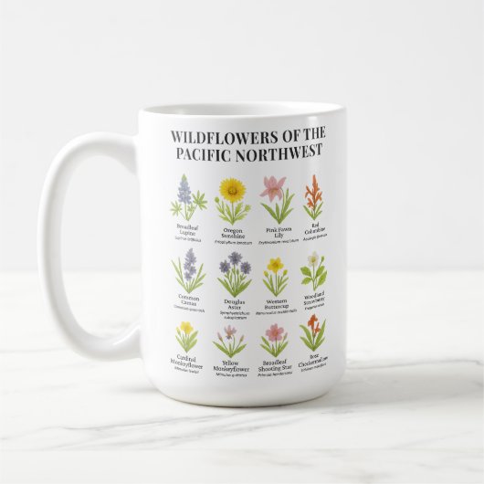 Pacific Northwest Wildflowers - Waterverf stijl Koffiemok (Links)