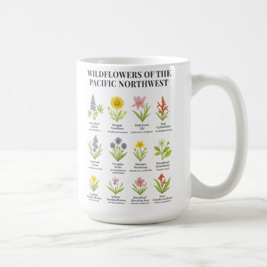 Pacific Northwest Wildflowers - Waterverf stijl Koffiemok (Rechts)