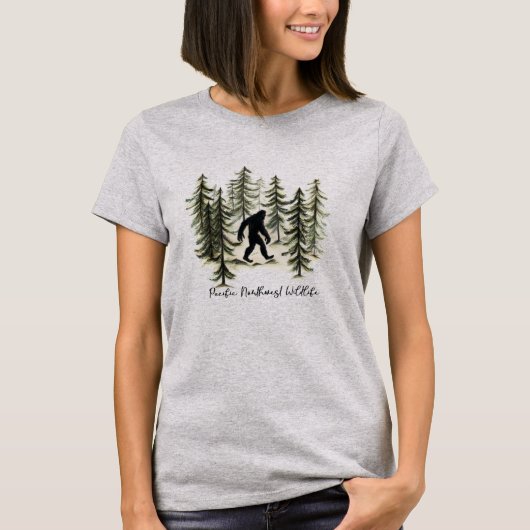 Pacific Northwest Wildlife Big Foot Sasquatch T-shirt (Voorkant)