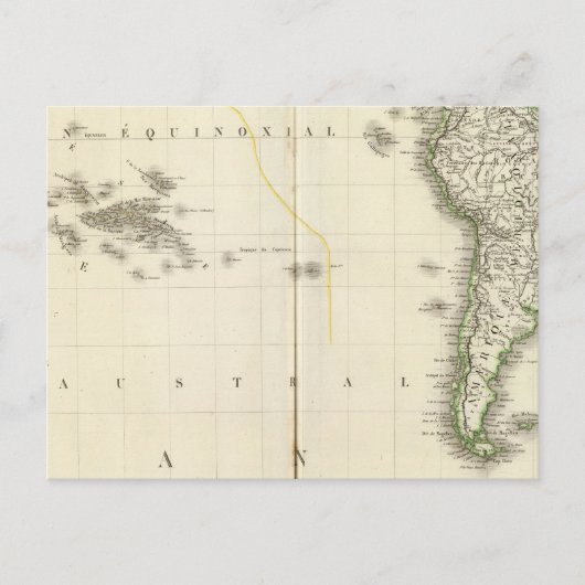 Pacific Ocean Atlas Map Briefkaart (Voorkant)