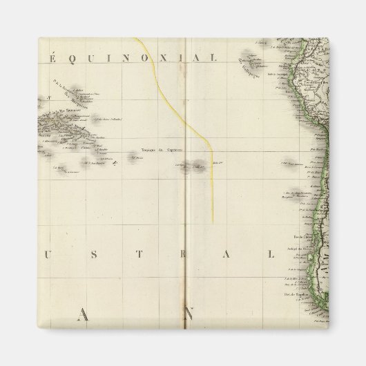 Pacific Ocean Atlas Map Magneet (Voorkant)