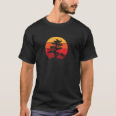 Pacific Ocean Beach Bonsai Tree Sun Retro T-shirt (Voorkant)