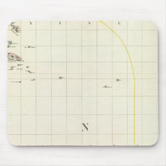 Pacific Ocean Engraved Map Muismat (Voorkant)