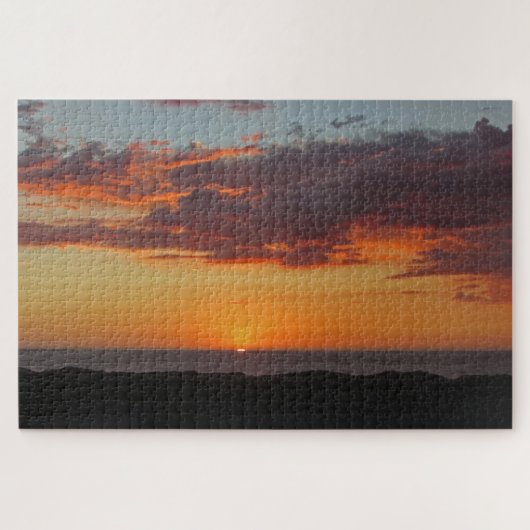 Pacific Ocean Evening Sky Bright Oranje Sunset Legpuzzel (Horizontaal)