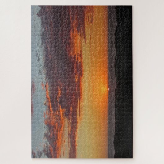 Pacific Ocean Evening Sky Bright Oranje Sunset Legpuzzel (Verticaal)