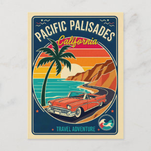Pacific Palisades CA Retro Jaren 50 Reizen Briefkaart