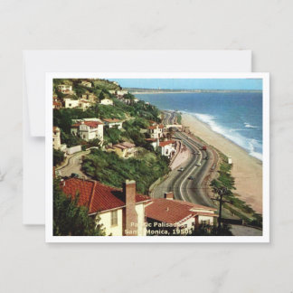 Pacific Palisades, Santa Monica CA 1950s Briefkaart