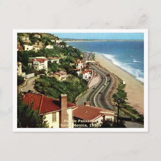 Pacific Palisades, Santa Monica CA 1950s Briefkaart (Voorkant)
