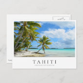 Pacific palm strand op Tahiti, Frans-Polynesië Briefkaart (Voorkant / Achterkant)