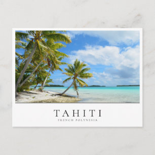 Pacific palm strand op Tahiti, Frans-Polynesië Briefkaart