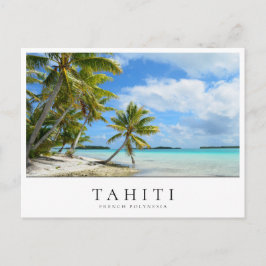 Pacific palm strand op Tahiti, Frans-Polynesië Briefkaart