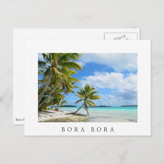 Pacific palmstrand bij Bora Bora Briefkaart (Voorkant / Achterkant)