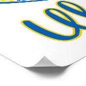 Pacific peace sign quote onder Oekraïense vlag Poster (Hoek)