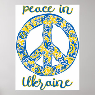 Pacific peace sign quote onder Oekraïense vlag Poster