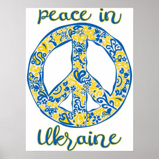 Pacific peace sign quote onder Oekraïense vlag Poster (Voorkant)