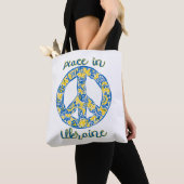 Pacific peace sign quote onder Oekraïense vlag Tote Bag (Dichtbij)