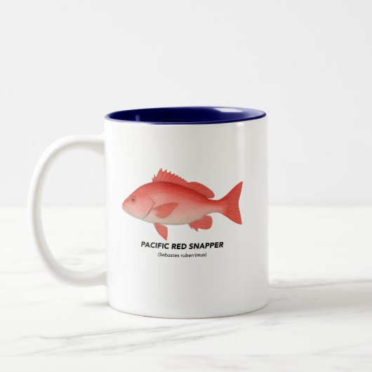 Pacific Red Snapper - zeedieren van Californië Tweekleurige Koffiemok (Links)