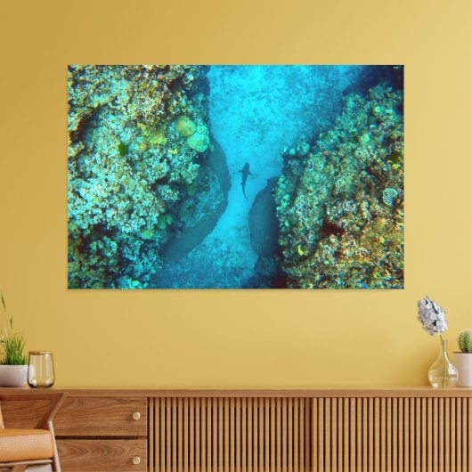 PACIFIC REEF HAAI 40x60 Canvas Afdruk (Insitu (Woonkamer))