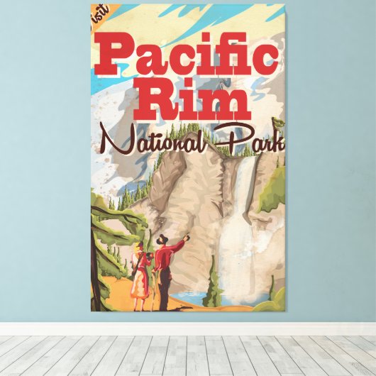 Pacific Rim Canada National Park vakantion Poster Canvas Afdruk (Insitu (Houten vloer))