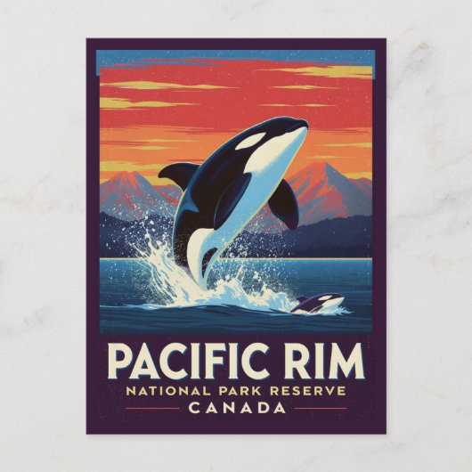 Pacific Rim National Park Orca Breaching Briefkaart (Voorkant)